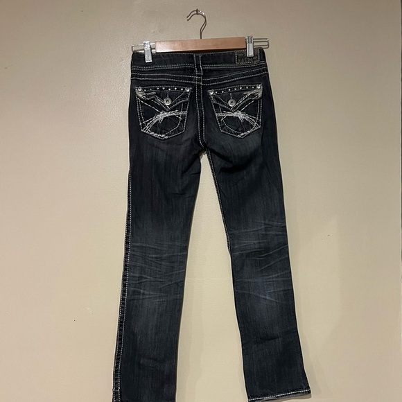 Silver Jeans Mckenzie Slim Bootcut Womens 24x32 Grey Thick Stitch Low Rise - Picture 6 of 12